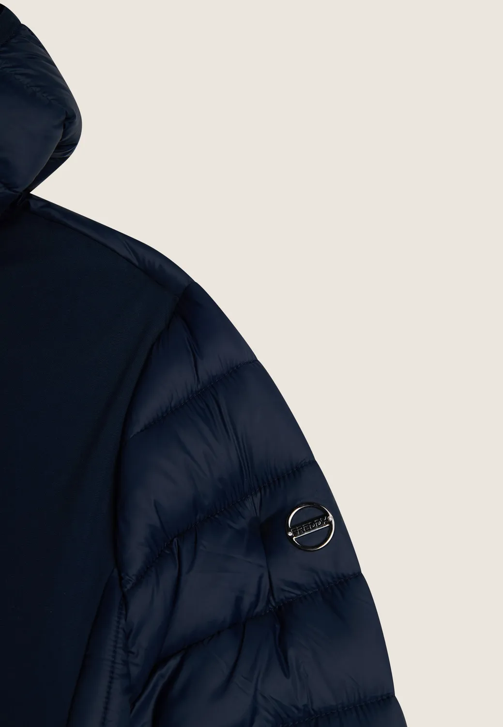 Freddy Winterjacke Damen Stepp Kapuze Schwarz