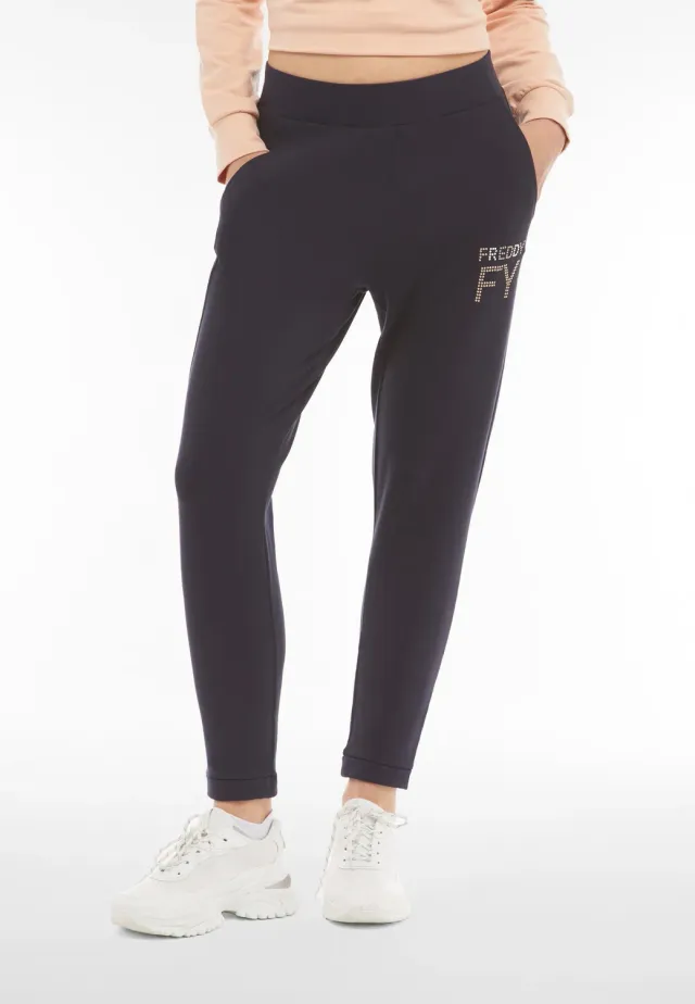 Freddy Sporthose Navy 7/8 French Terry Modal Damen