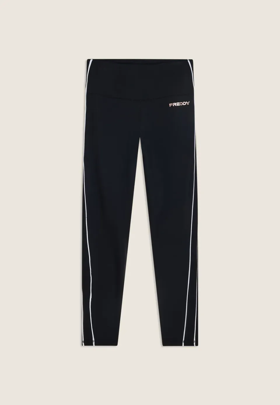 Freddy 7/8 Leggings hoher Bund Schwarz Kontrast