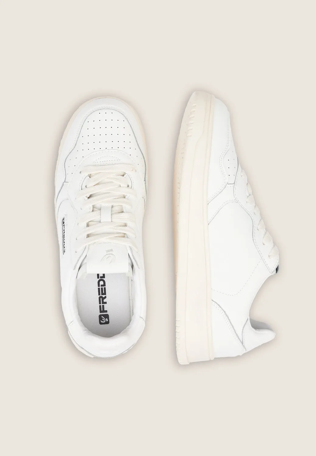 Freddy Sneaker Damen Leder weiß Basketball Memory-Foam