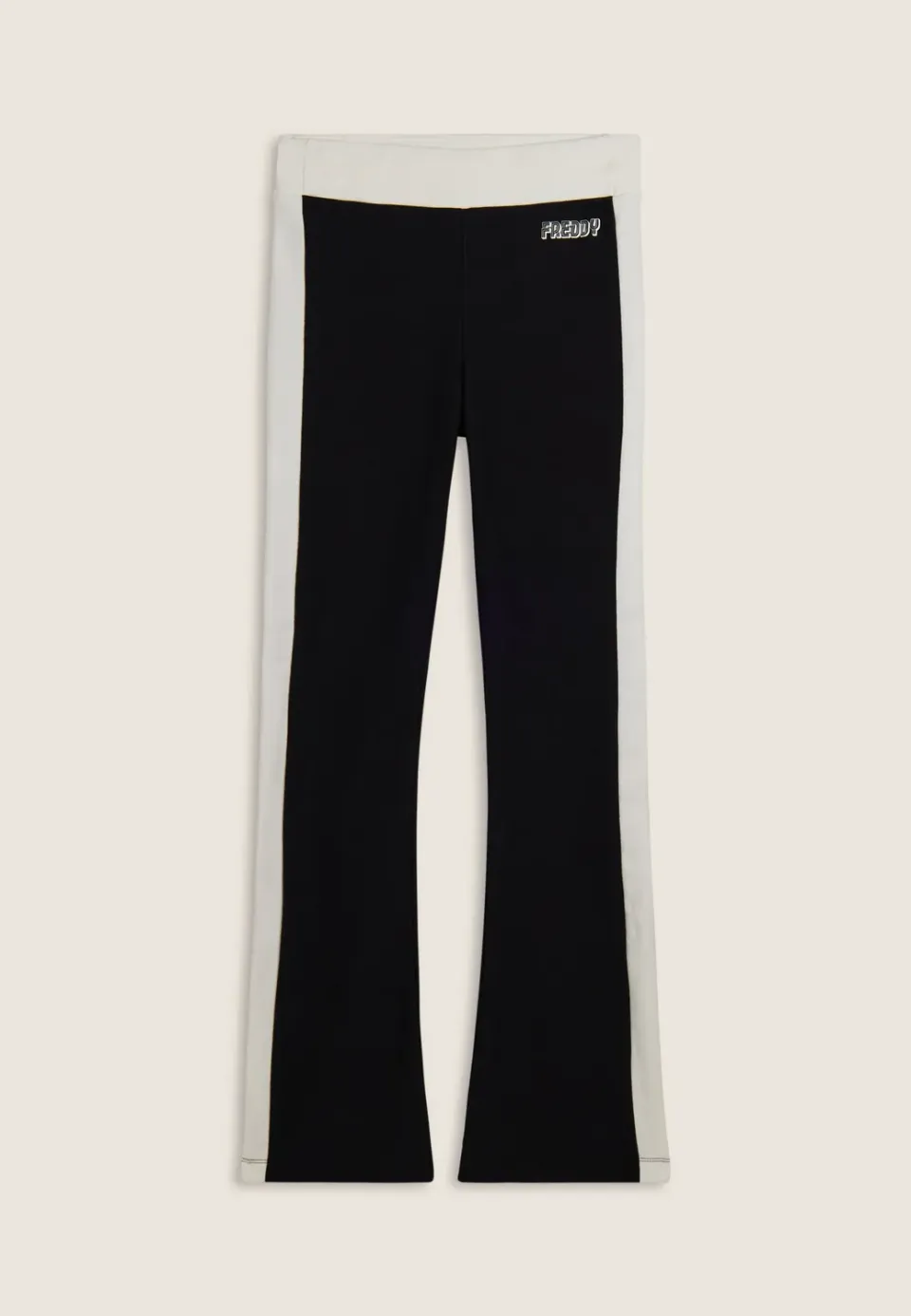 Freddy Slim Flare Sweathose Schwarz gestreift