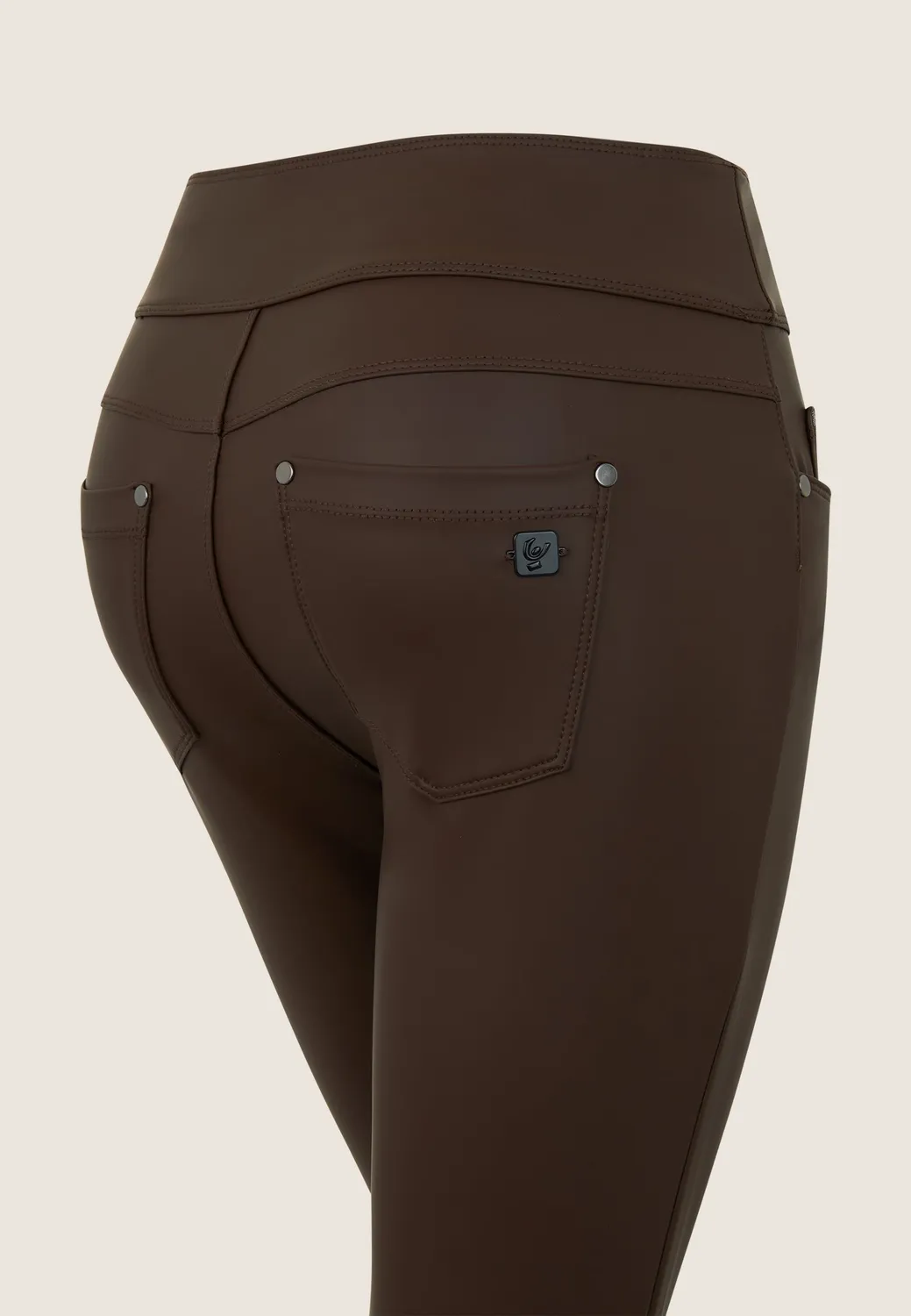 Freddy N.O.W. Hose Skinny Kunstleder Demitasse