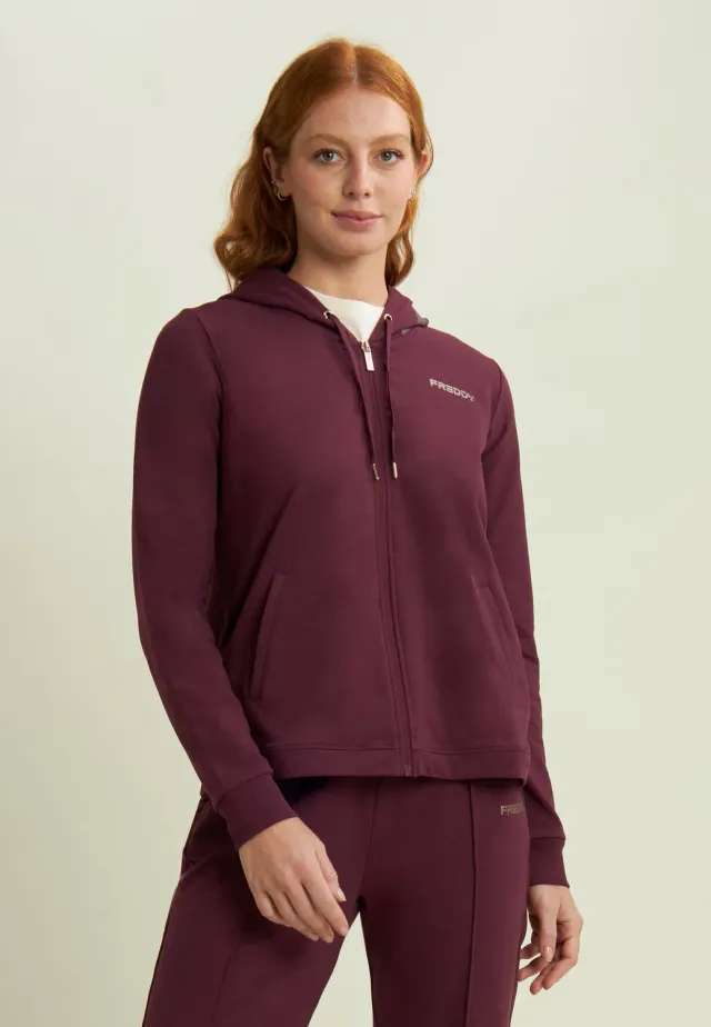 Freddy Kapuzenjacke Damen Full-Zip Saphir Reißverschluss