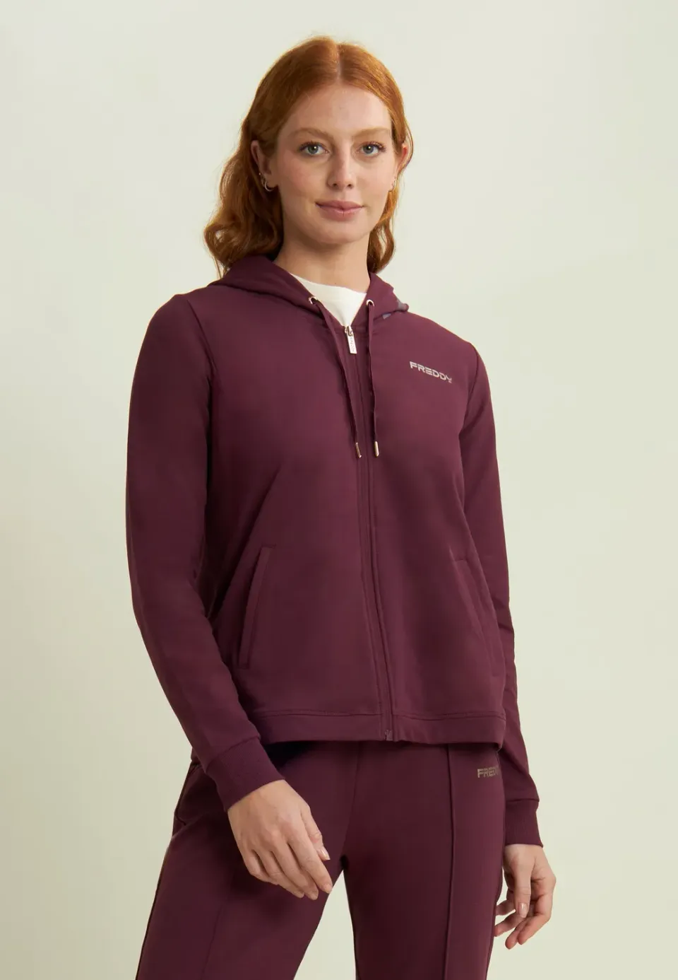 Freddy Kapuzenjacke Damen Full-Zip Saphir Reißverschluss