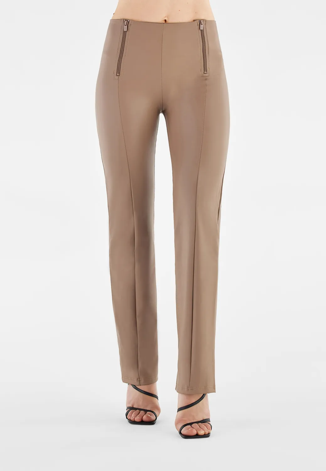 Freddy WR.UP Kunstleder Hose Wide Leg Schwarz High Waist
