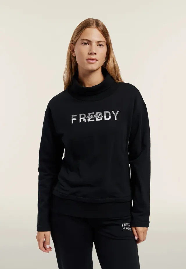 Freddy 2-in-1 Sweatshirt Schwarz hoher Kragen