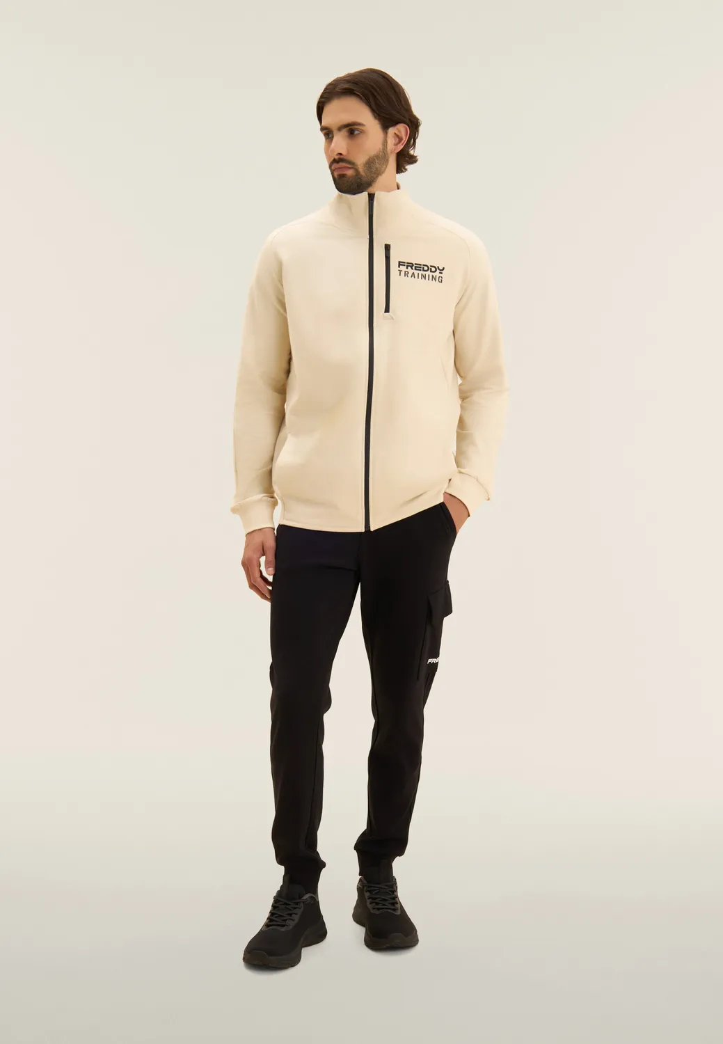 Freddy Full-Zip Hoodie Schwarz Taschino Regular Fit