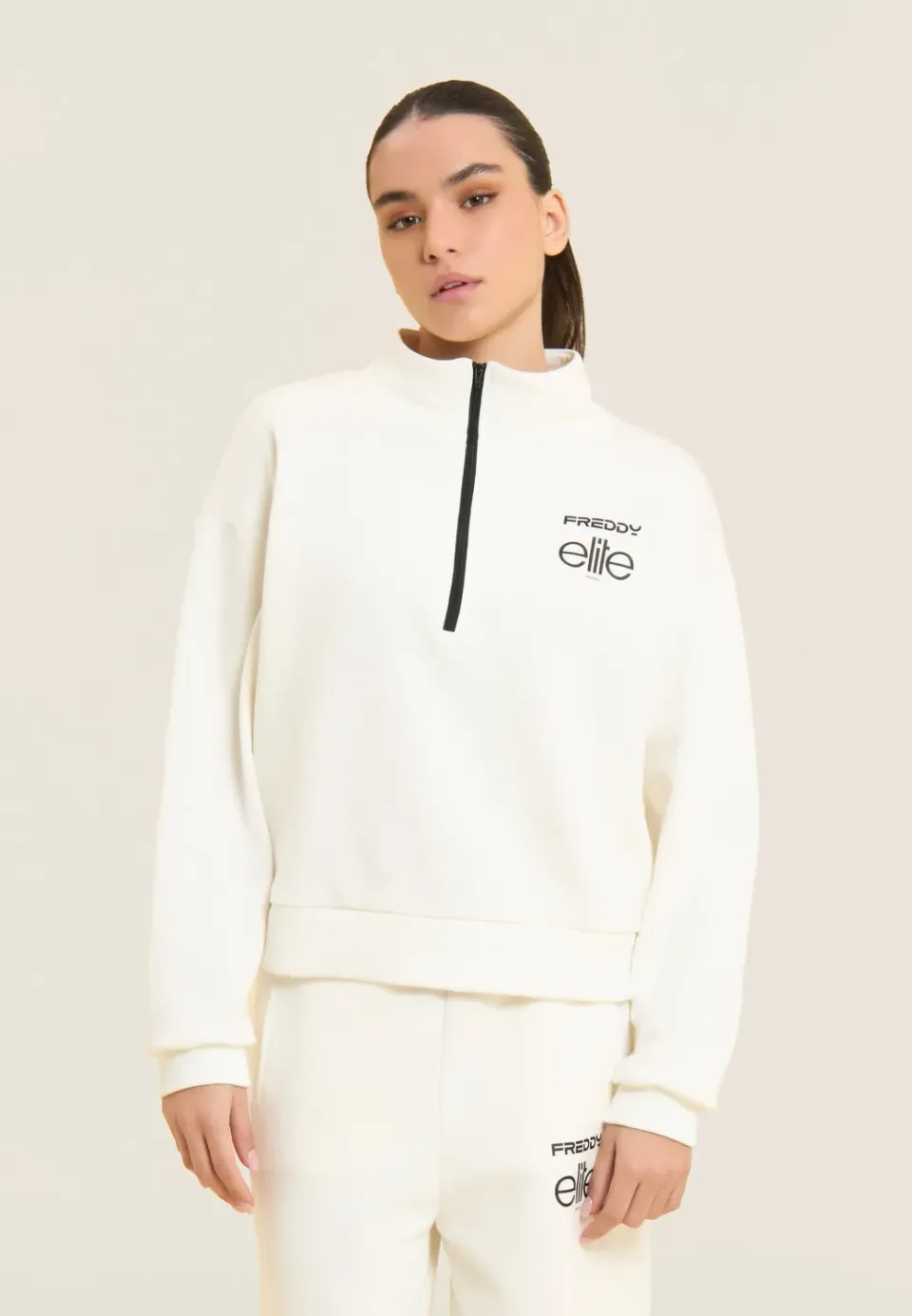 Freddy Elite Comfort Sweatshirt Damen Half-Zip Grau