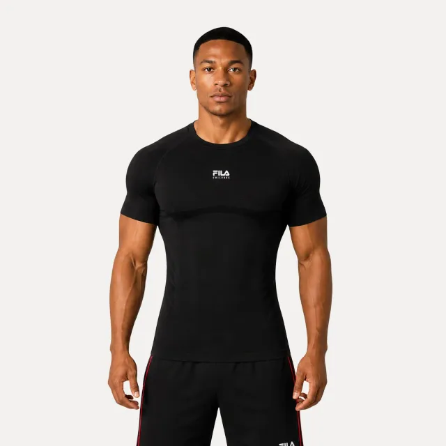 Smilodox x Fila Varallo Kompression T-Shirt Herren Schwarz