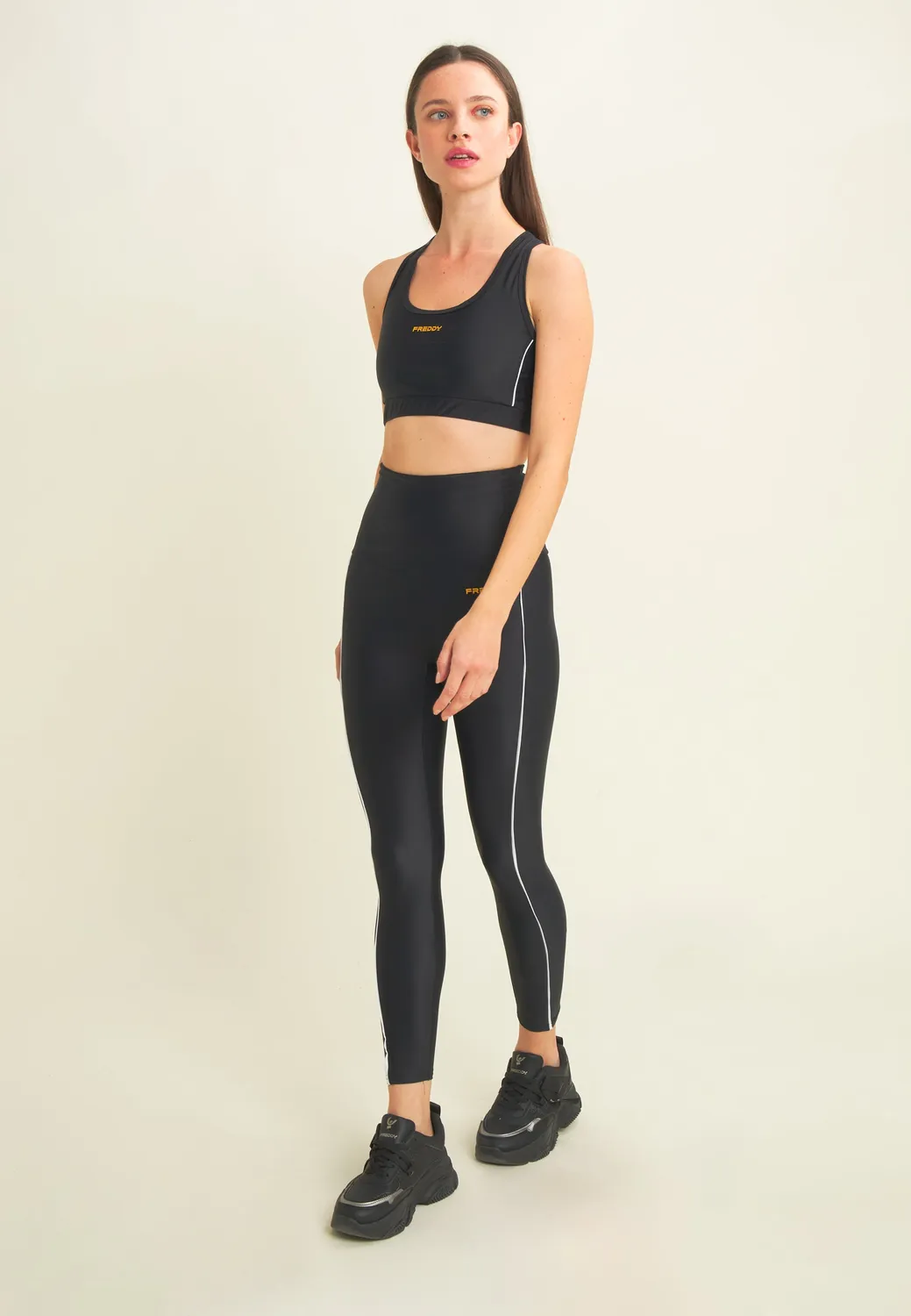 Freddy Leggings 7/8 Nero High Waist mit Tasche