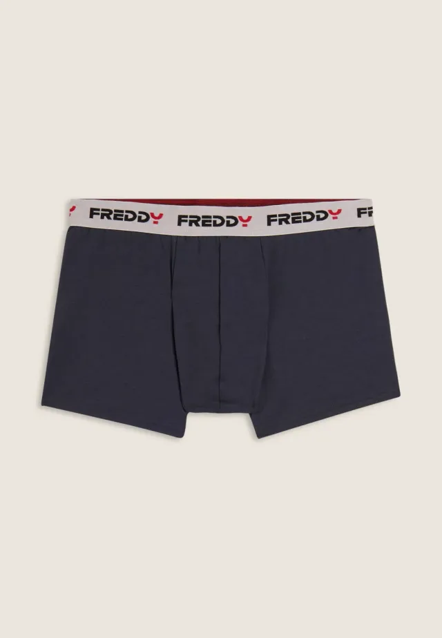 Freddy Jacquard Boxer Herren Blu Navy kurzer Schnitt Baumwolle