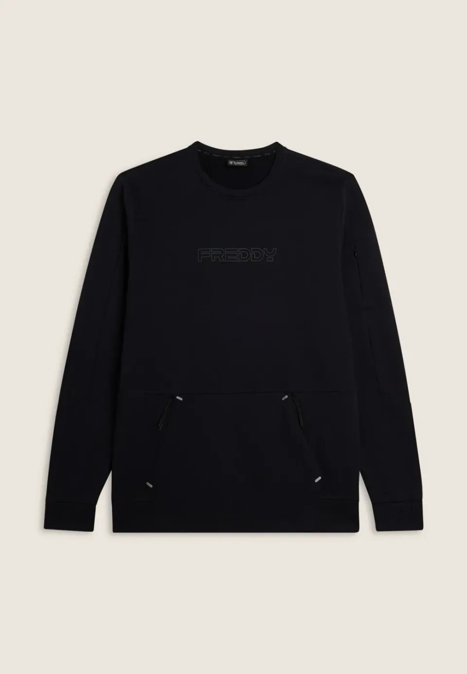 Freddy Herren Sweatshirt French Terry Reißverschlusstasche