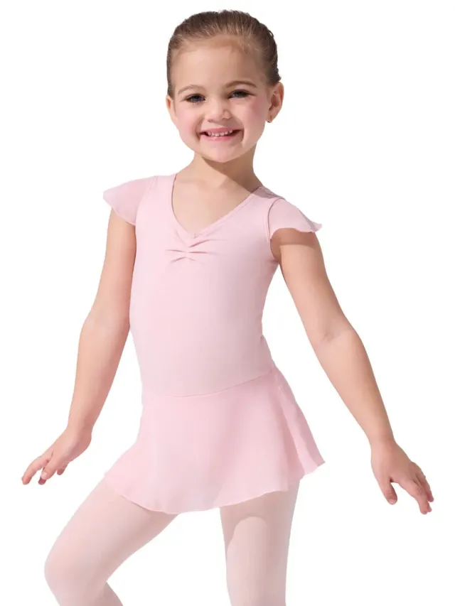 Capezio Flutter Sleeve 11305C Kleid Pink Baumwolle