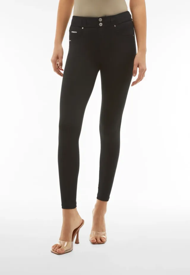 Freddy N.O.W. Skinny Hose Damen Jersey Schwarz atmungsaktiv
