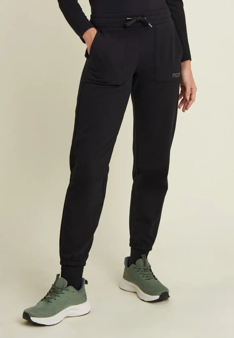 Freddy Regular Sweathose Nero elastischer Saum