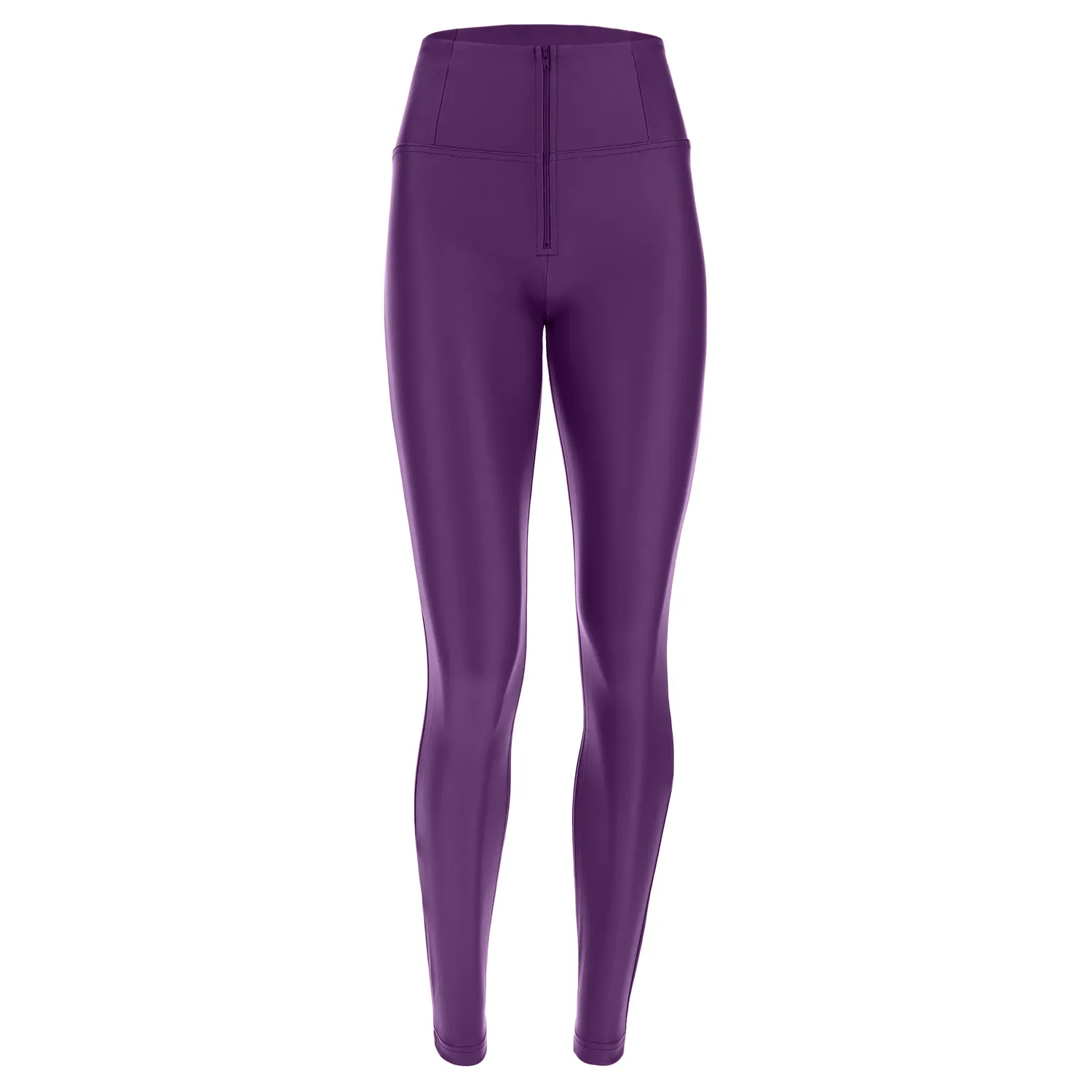 Freddy WR.UP Lederhose Schwarz High Waist Coated