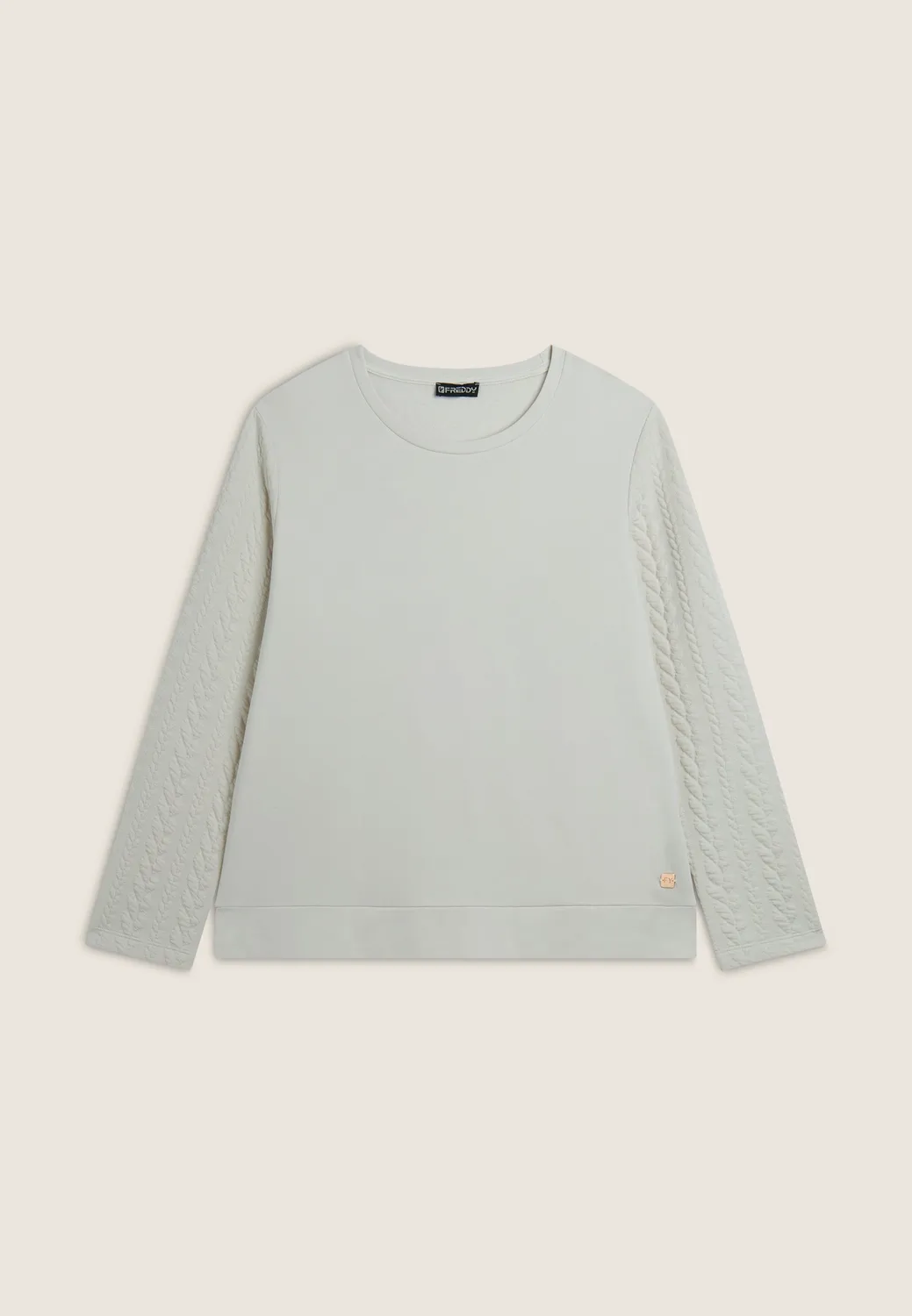 Freddy Sweatshirt Viskose Zopfärmel Schwarz comfort