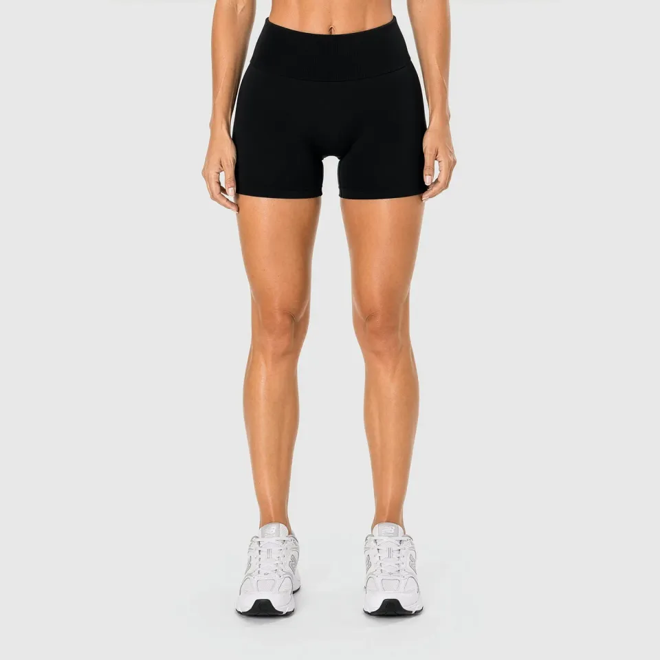 Smilodox Cetrina Scrunch Shorts Damen schwarz seamless
