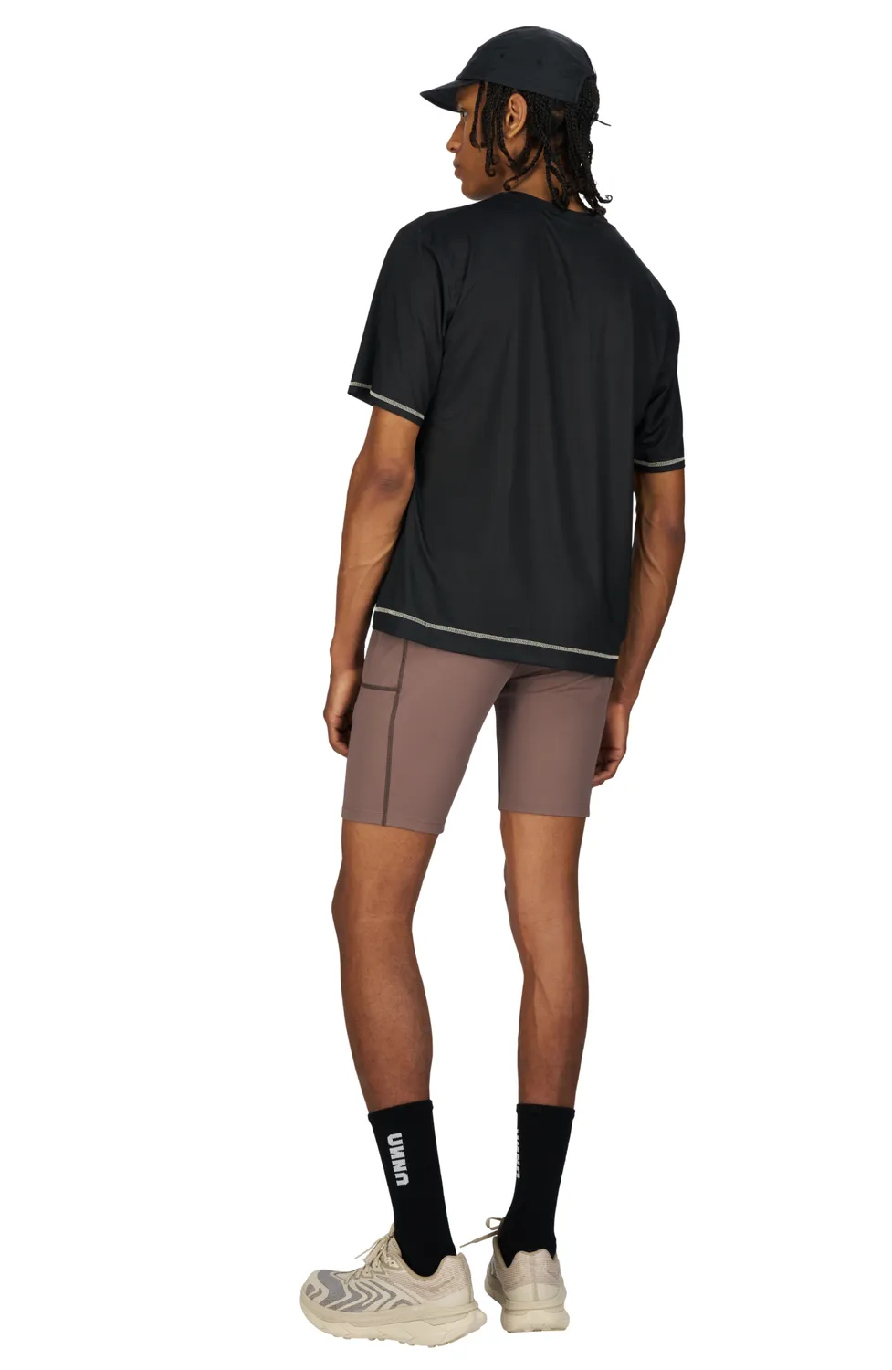 UNNA Boost Half Tights Laufshorts Plum Grey Herren
