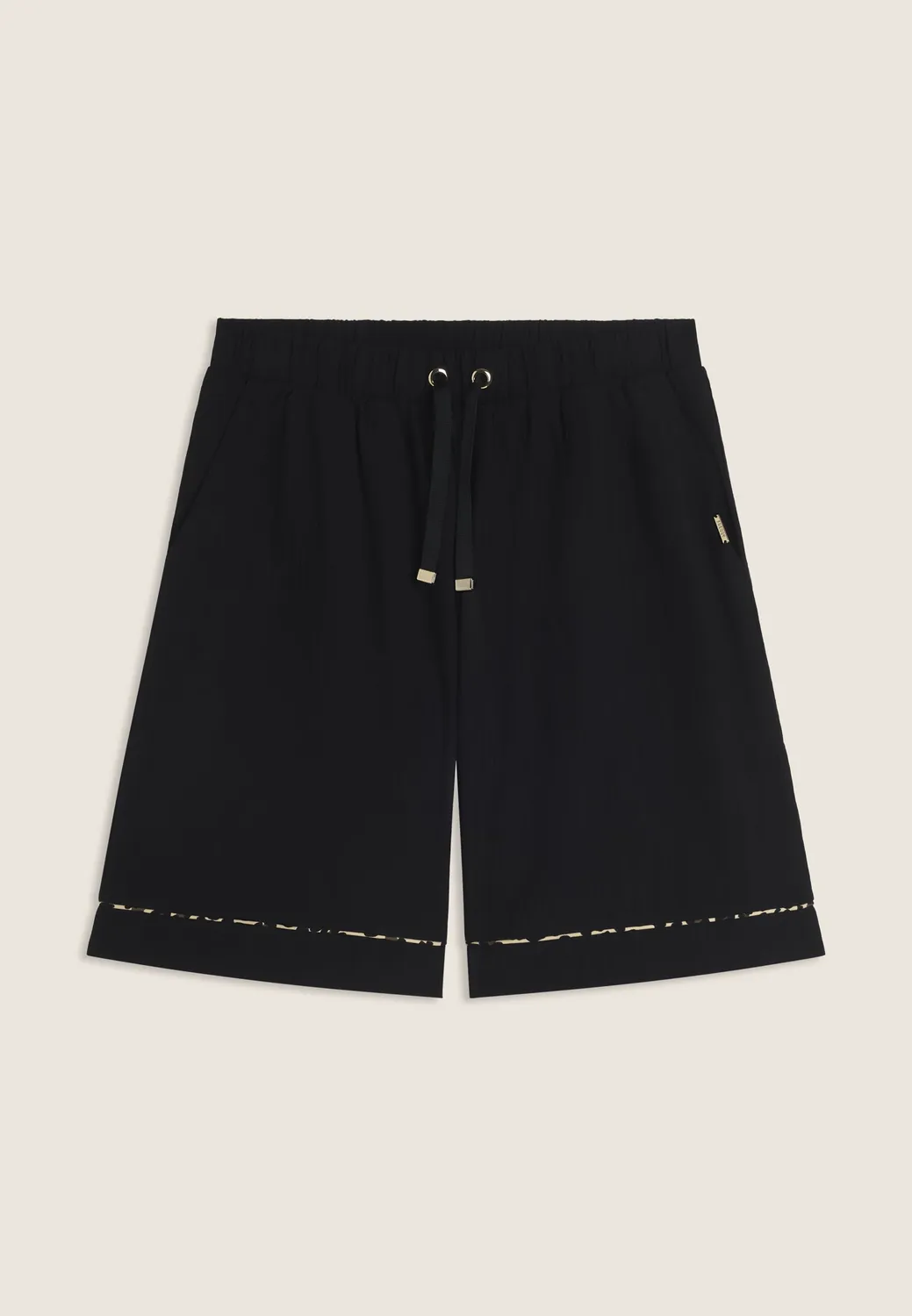 Freddy Damen Shorts Wide Leg Crinkle Schwarz Luftig