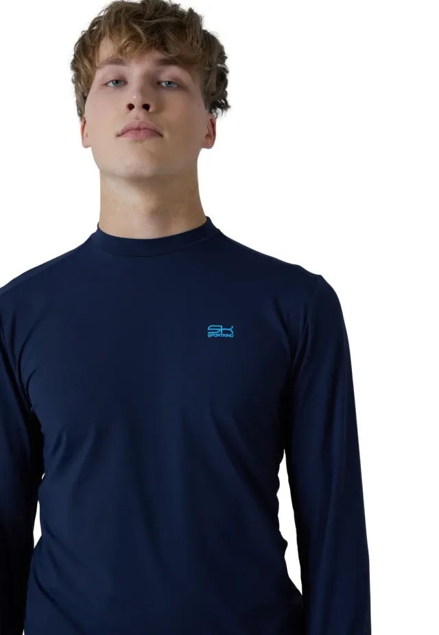 SPORTKIND Langarm Funktionsshirt Herren mit Daumenloch UV-Schutz