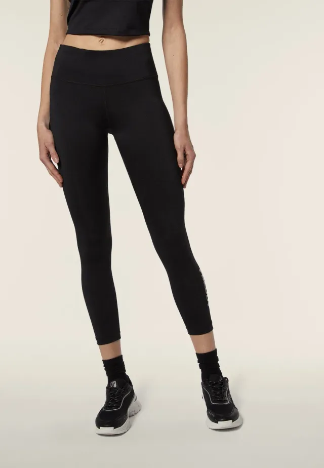 Freddy 7/8 Leggings Damen Schwarz hoher Bund