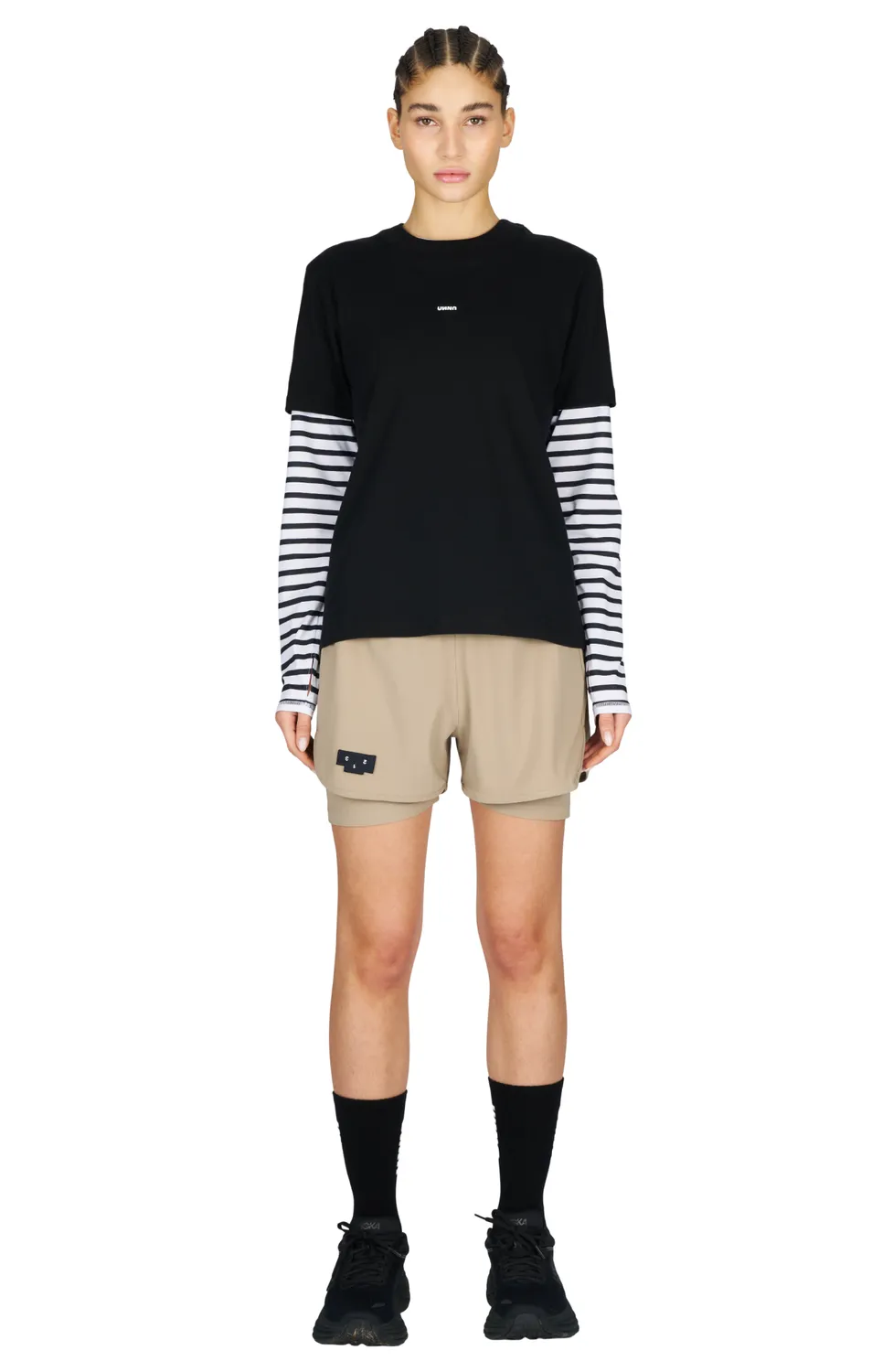 UNNA Skewed Tee W T-Shirt Damen Schwarz Bio-Baumwolle