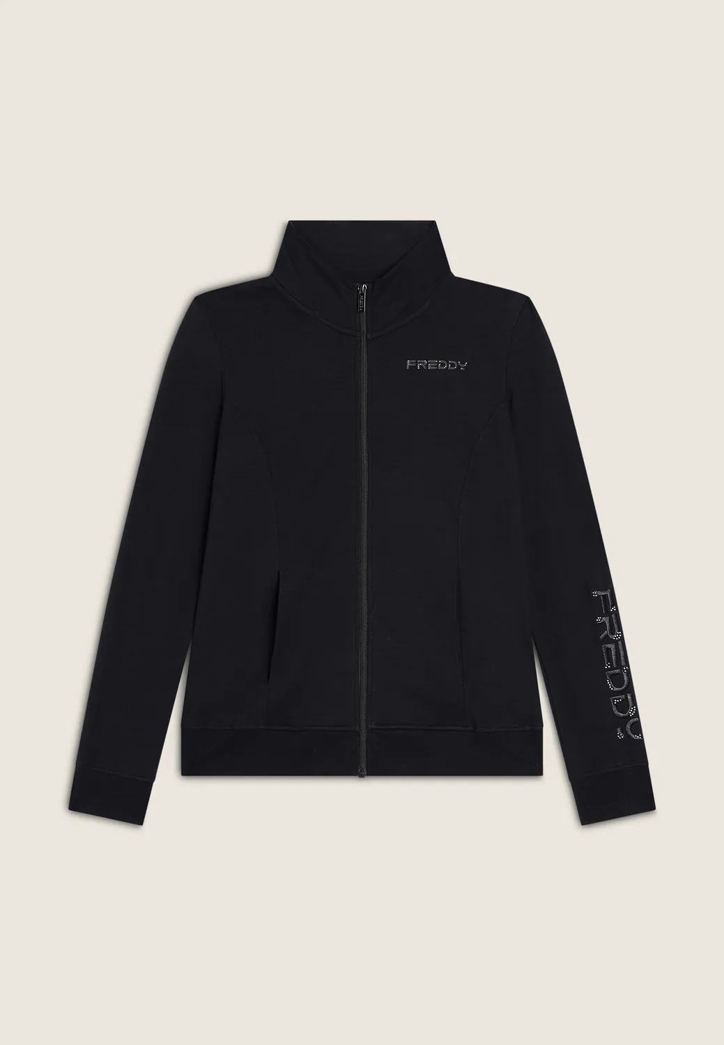 Freddy Sweatjacke Damen Regular Fit schwarz Sticklogo