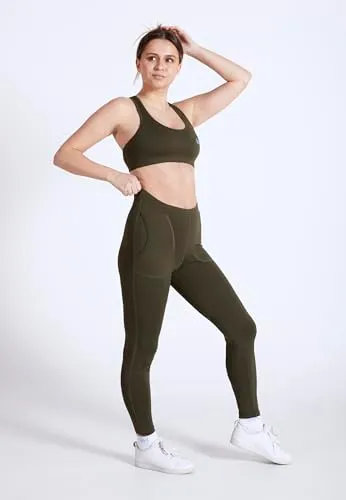 SPORTKIND 7/8 Sport Leggings Khaki 128 blickdicht