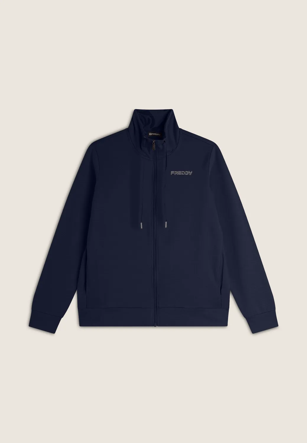 Freddy Comfort Fit Sweatjacke BFLO72 Blau Blumenkragen