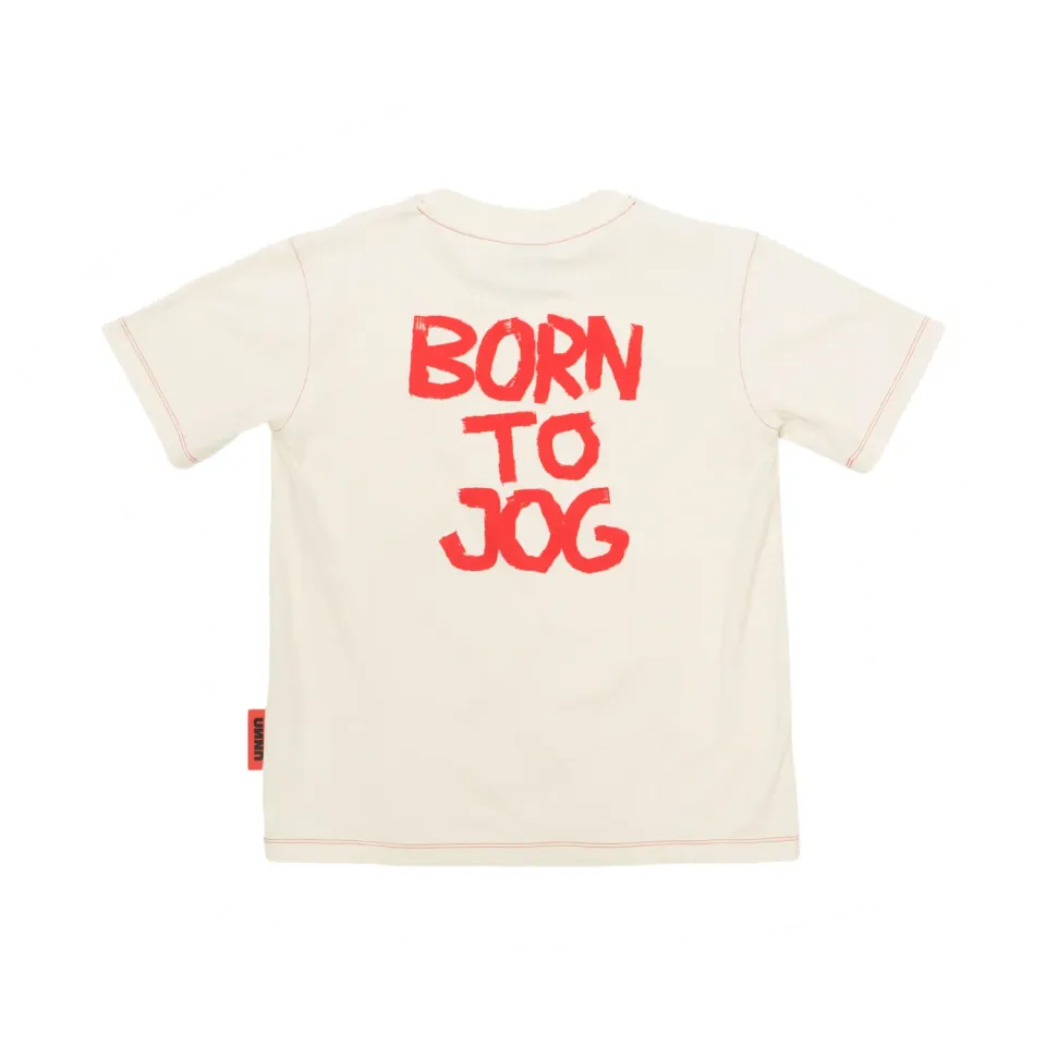 UNNA Born To Jog Tee W T-Shirt Vanilla White Baumwolle