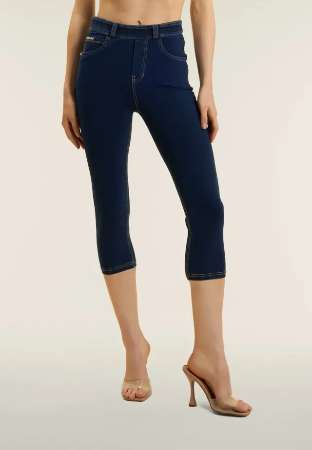 Freddy Capri Denim Leggings Indigo 5 Taschen High Waist