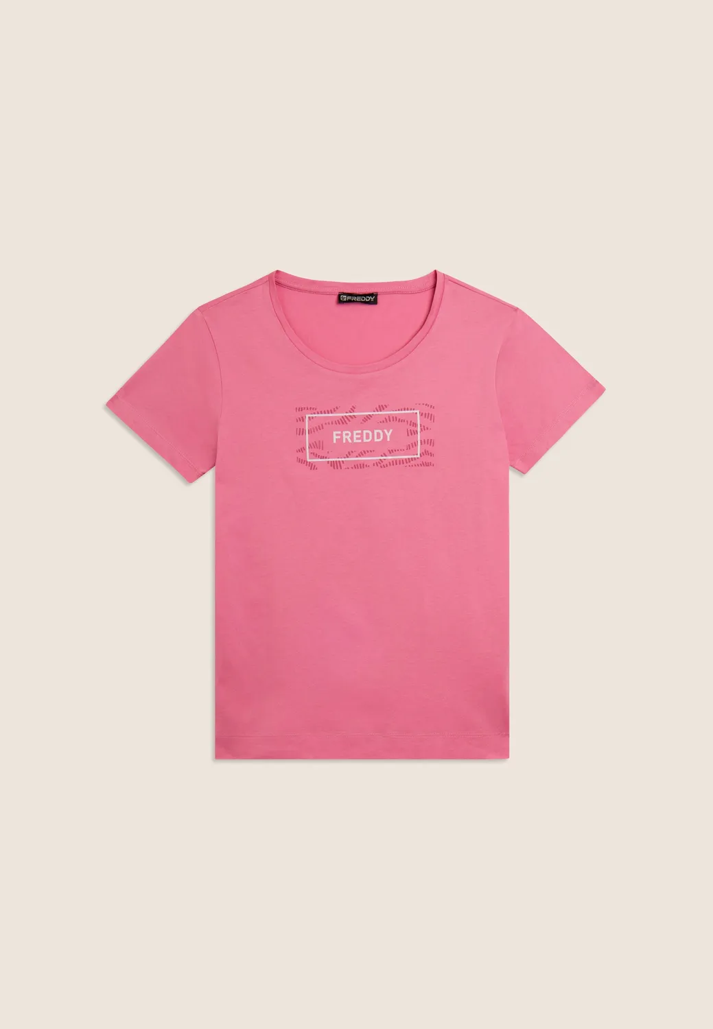 Freddy T-Shirt Logo Welle Nero Baumwolle kurzarm