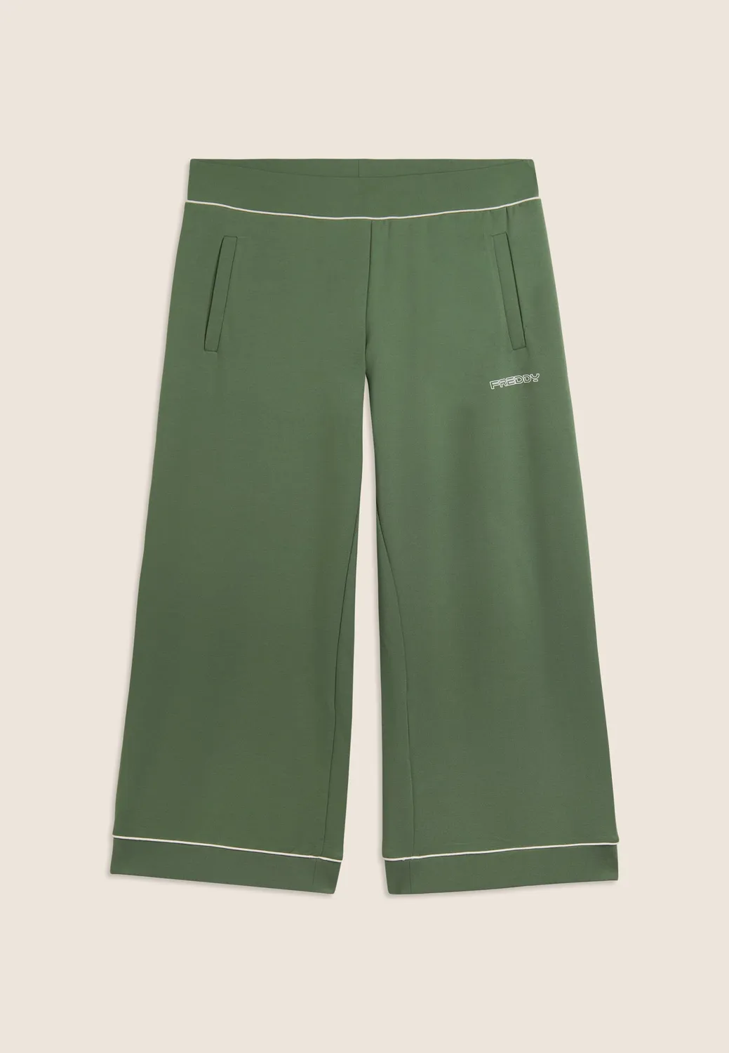 Freddy Wide Leg Sporthose Cropped Schwarz Taschen