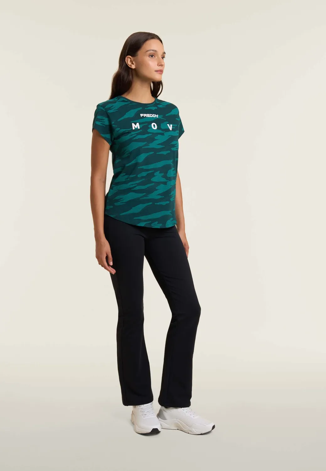 Freddy Camouflage T-Shirt Altrosa Flügelärmel