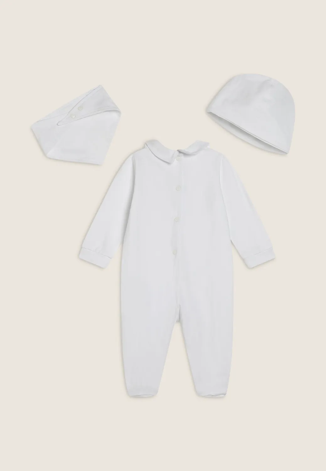 Freddy Baby-Set Strampler 3-tlg Weiß 1 Monat Baumwolle