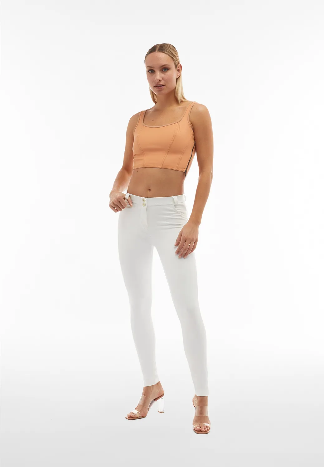 Freddy WR.UP Push-up Hose Schwarz Kunstleder High-Waist