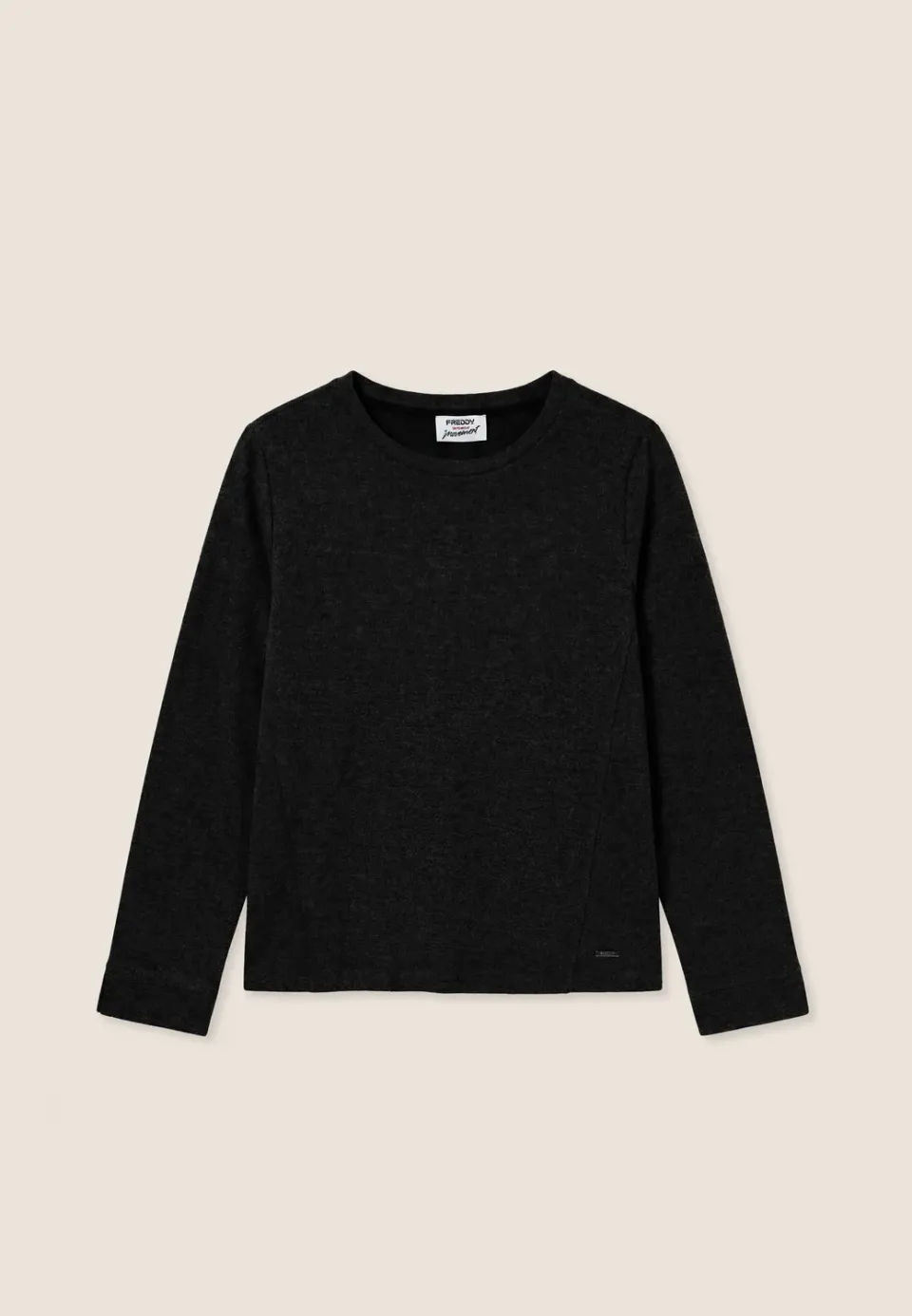 Freddy Rundhals Sweatshirt Tricot-Effekt Burro Brown Melange M