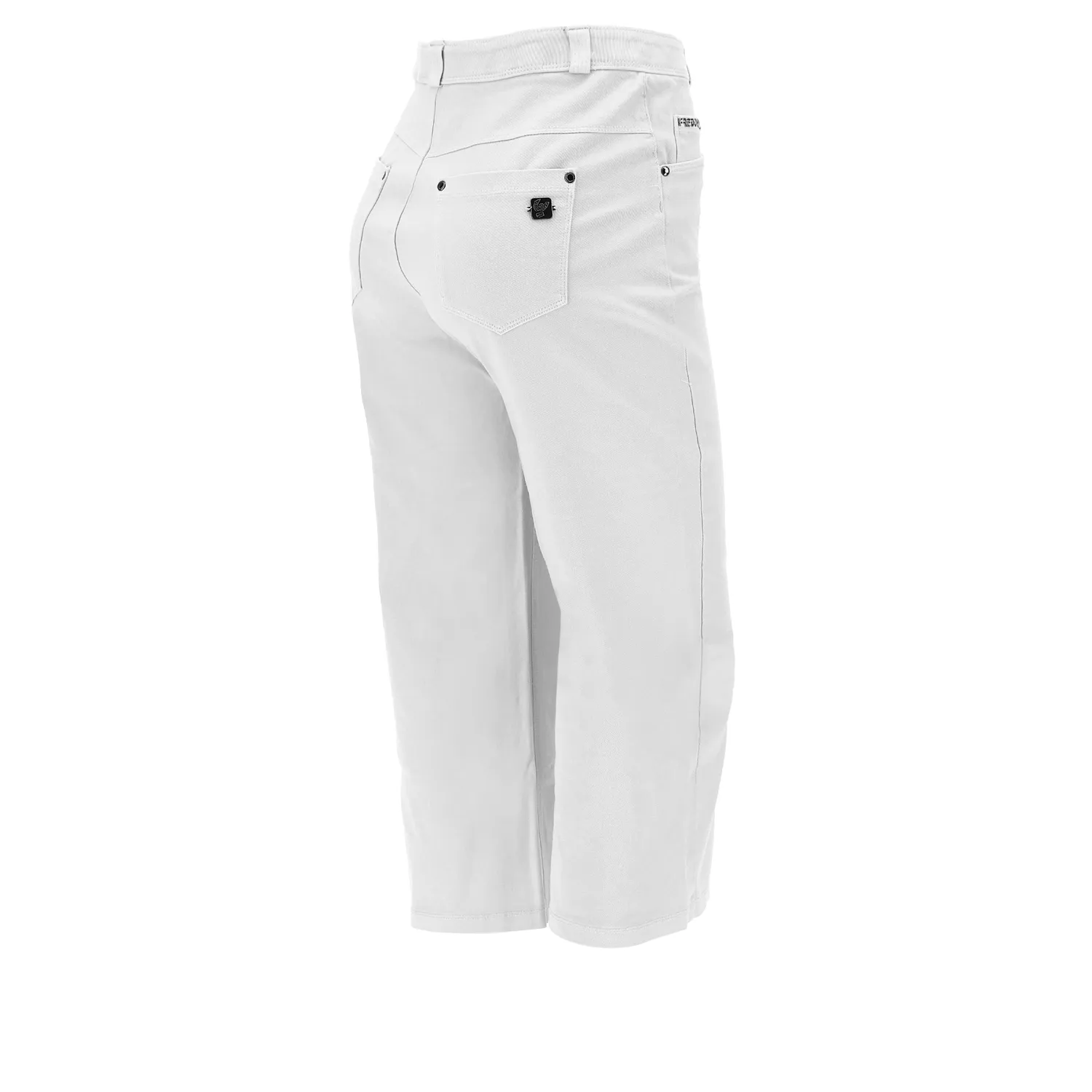 Freddy Black Caprihose Damen Weiß 3/4 Weites Bein