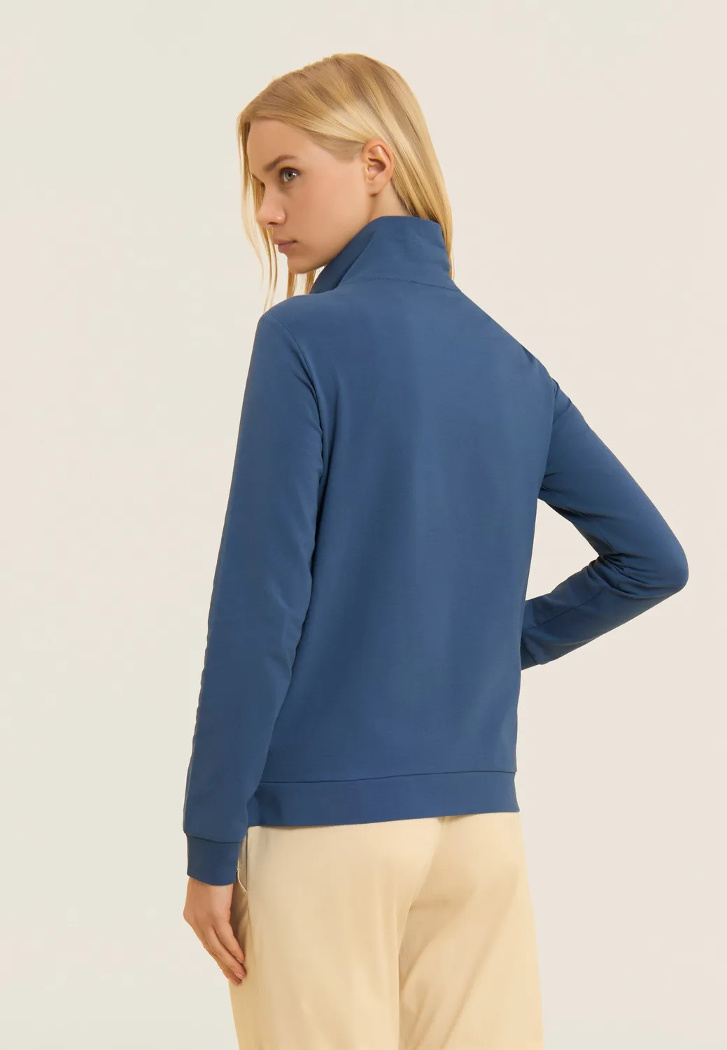 Freddy Damen Sweatjacke Stehkragen Schwarz