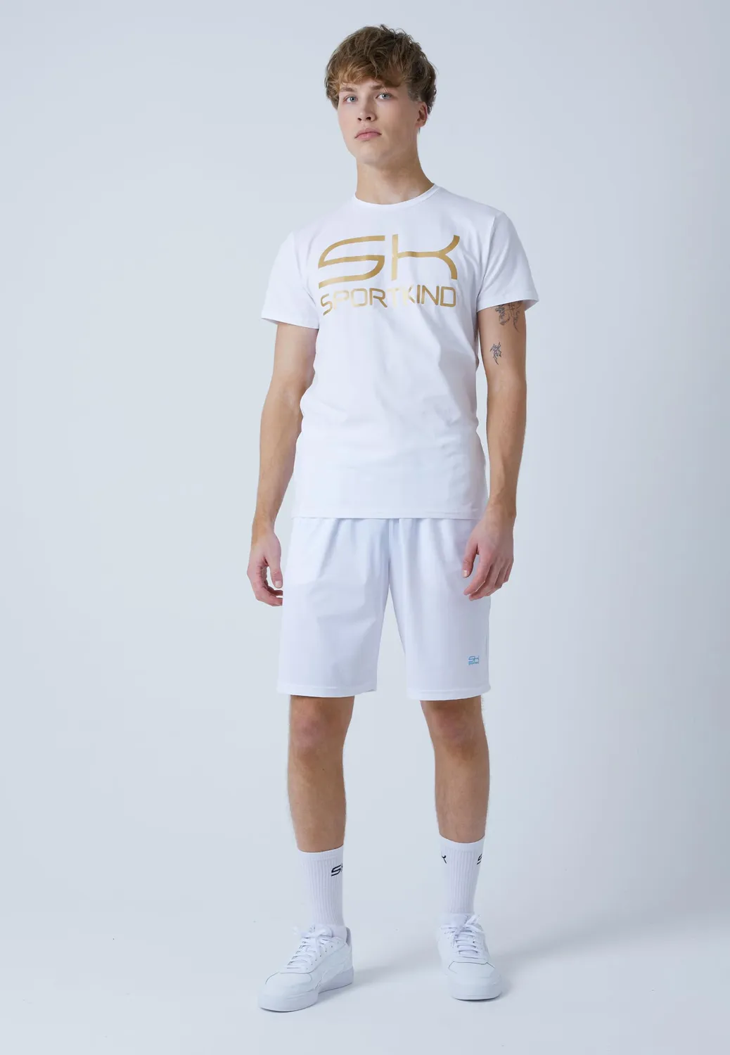 Sportkind Tennis T-Shirt Baumwolle Weiß Gr. XL locker