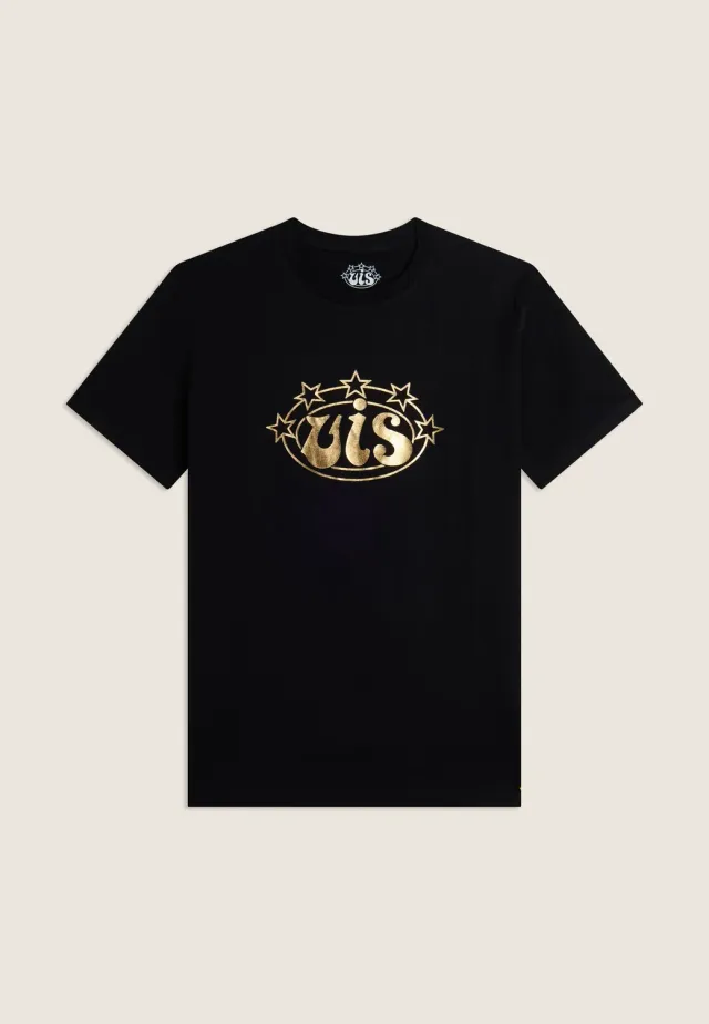 Freddy VIS T-Shirt Herren Schwarz Gold Baumwolle