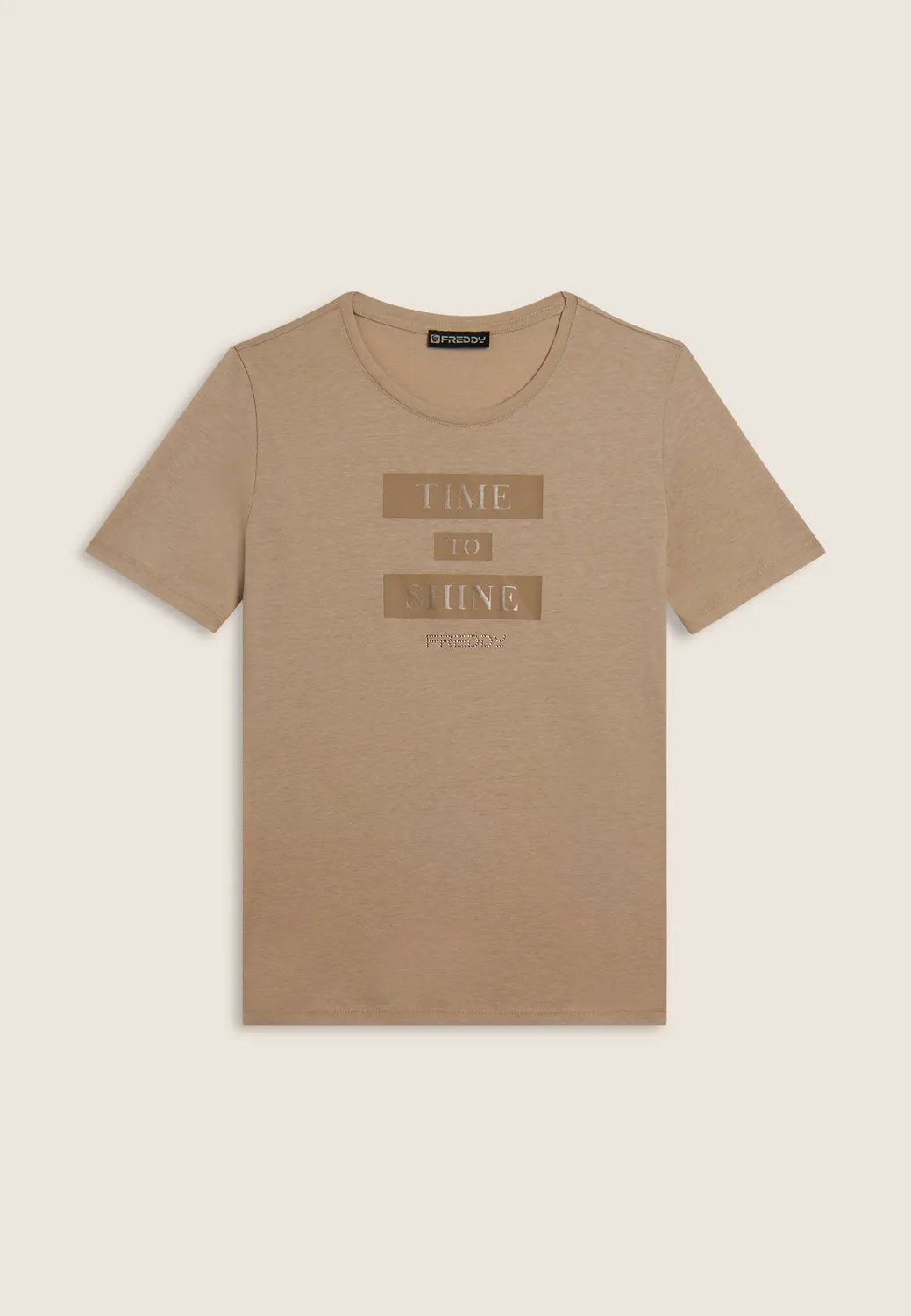 Freddy T-Shirt Damen Time to Shine Fig mit Strass