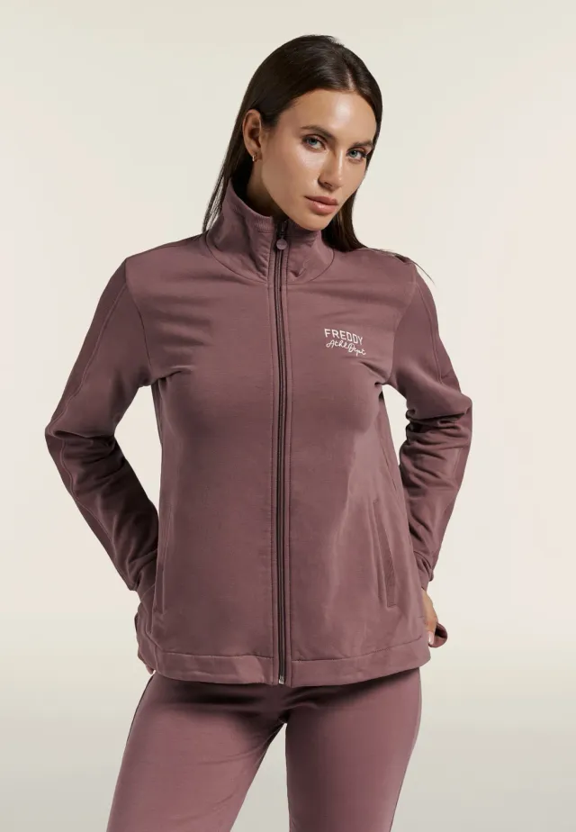 Freddy Damen Sweatjacke Asymmetrisch Zip Rose Taupe