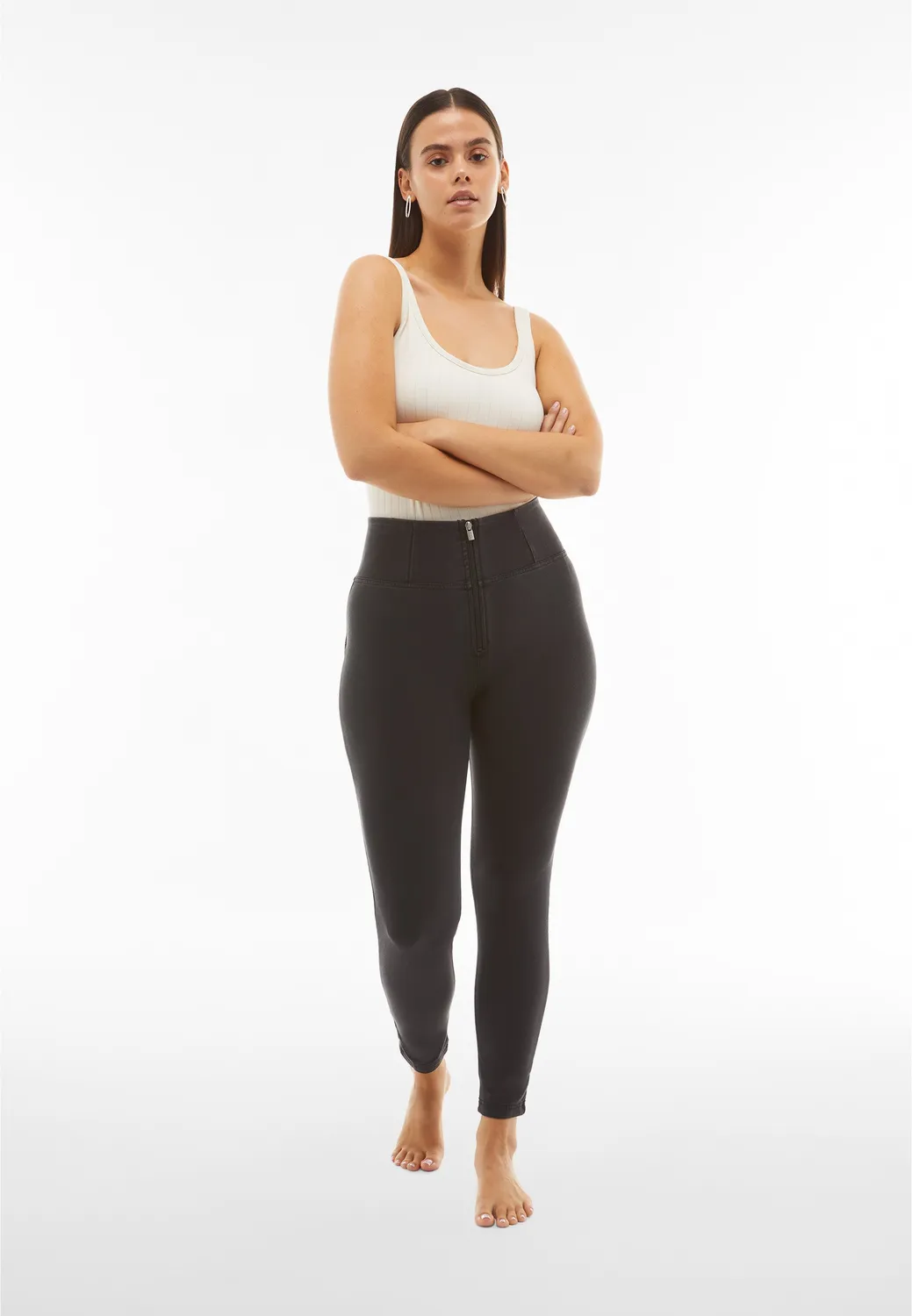 Freddy WR.UP 7/8 Jeans Damen Schwarz High Waist Push-up