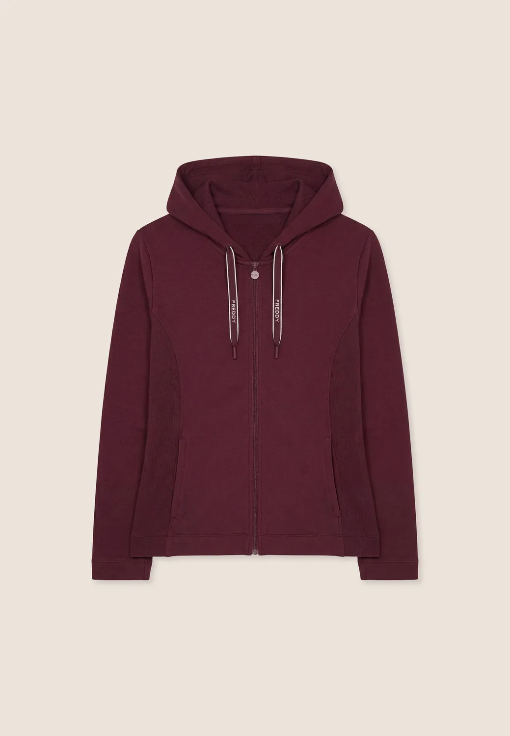 Freddy Slim Full-Zip Kapuzenjacke schwarz slim