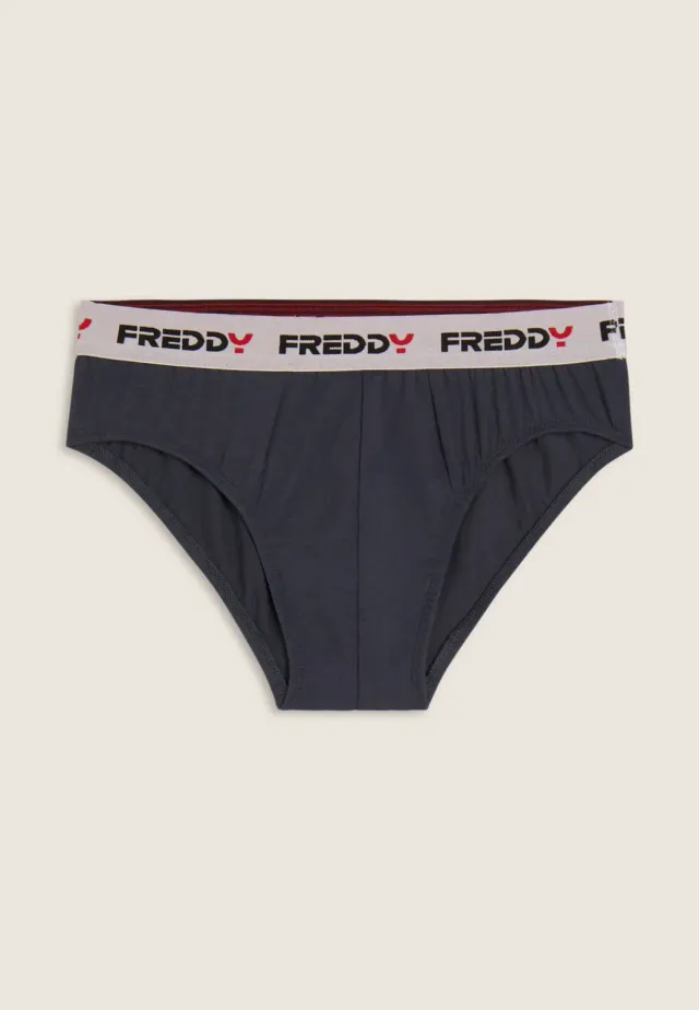 Freddy Jacquard Logo Slip Herren Navy Kontrastbund