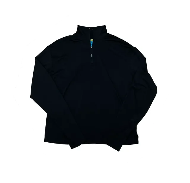 UNNA Zip Up Wool Layer Laufshirt schwarz mit Half-Zip