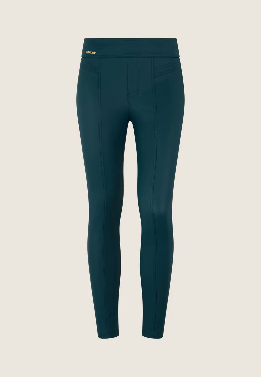Freddy N.O.W. Superskinny Kunstleder-Leggings Dark Sea hoher Bund