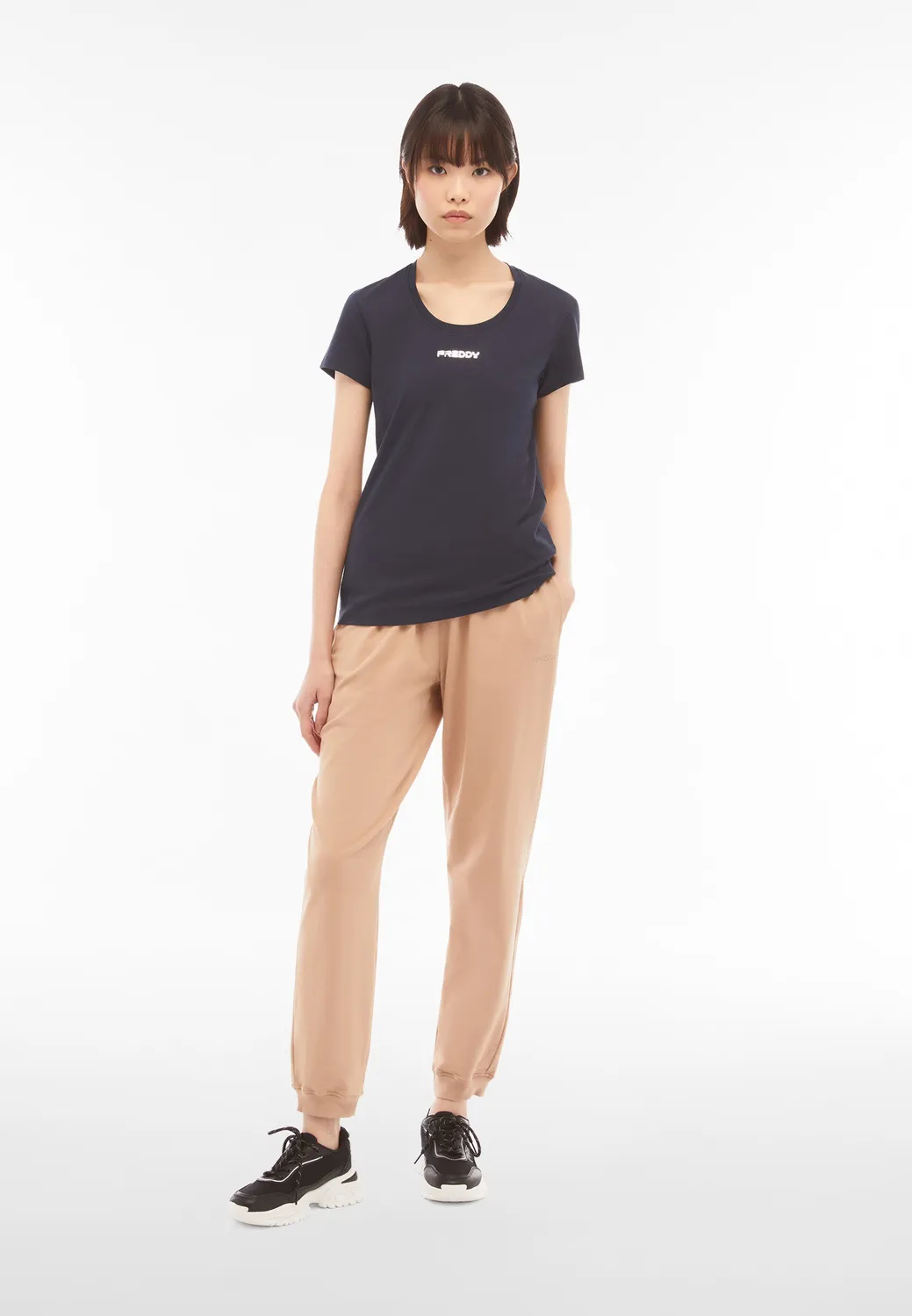 Freddy Jersey Jogger Hose Dark Sapphire mit Logo-Bund